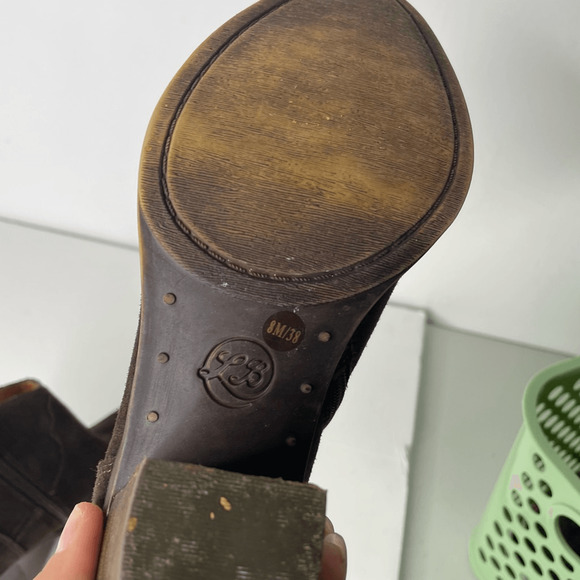 LUCKY BRAND ELLER Bootie brown Stacked heel western womens US 8 - Picture 6 of 7